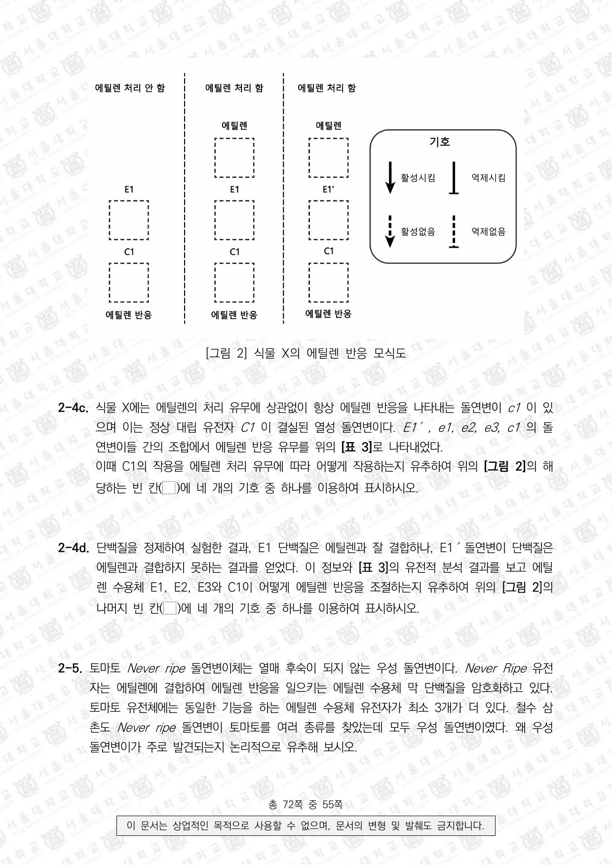 2022학년도 서울대학교 수시 일반전형 면접 및 구술고사 생명과학 9쪽