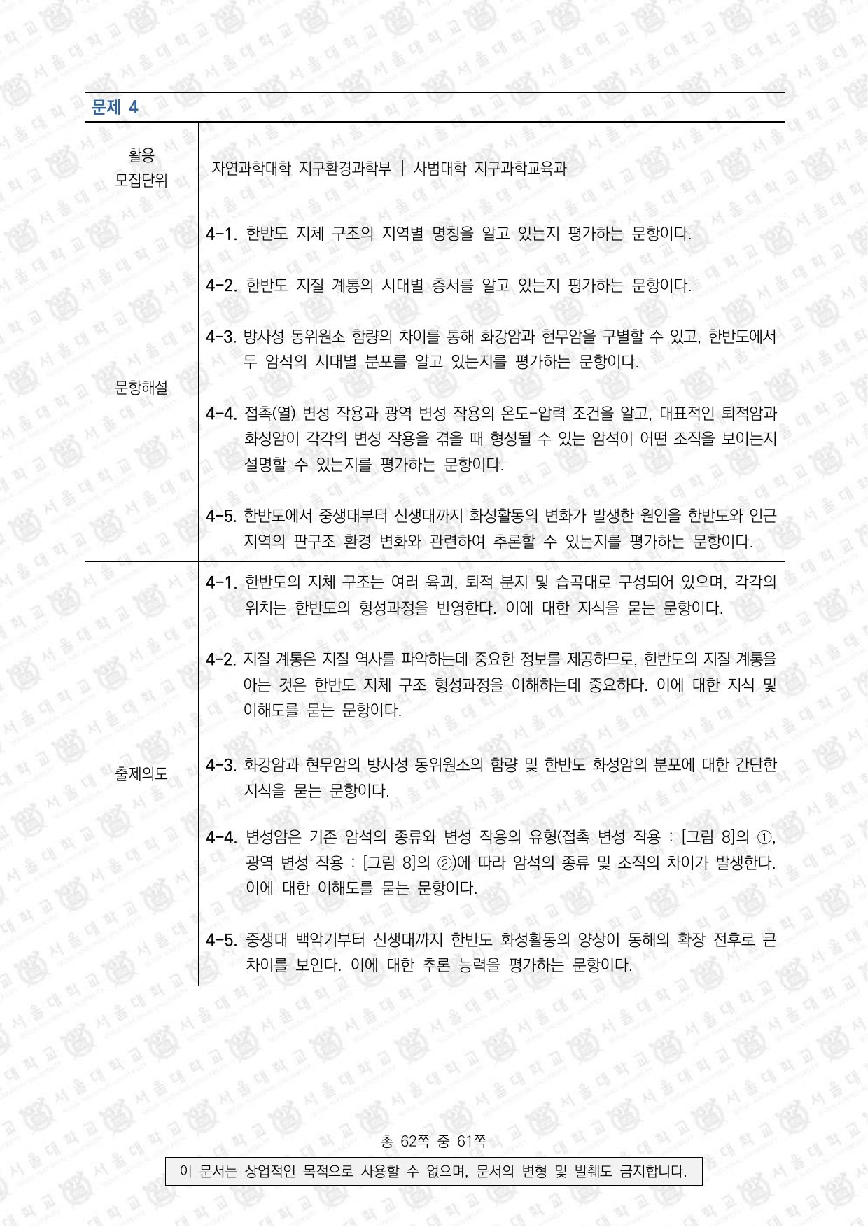 2023학년도 서울대학교 수시 일반전형 면접 및 구술고사 지구과학 14쪽