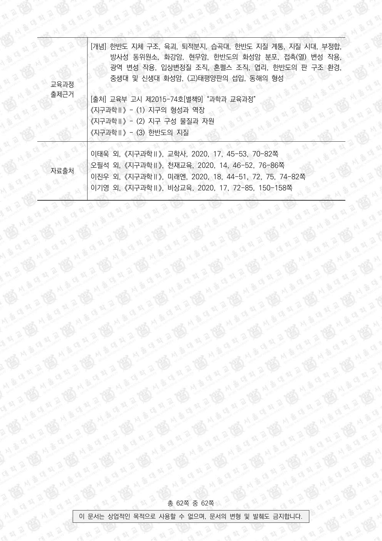 2023학년도 서울대학교 수시 일반전형 면접 및 구술고사 지구과학 15쪽