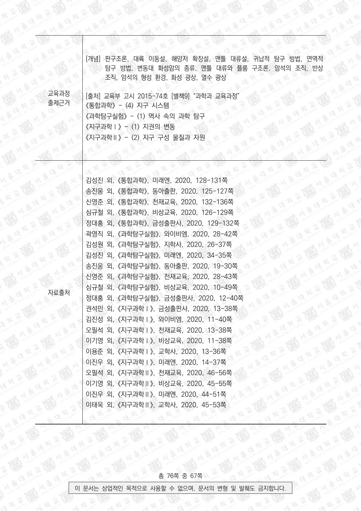 2024학년도 서울대학교 수시 일반전형 면접 및 구술고사 지구과학 3쪽