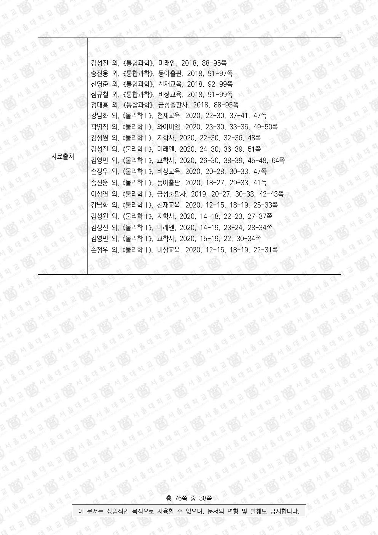 2024학년도 서울대학교 수시 일반전형 면접 및 구술고사 물리학 7쪽