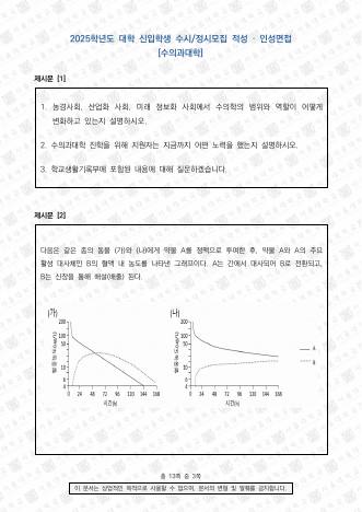 2025학년도 서울대학교 적성·인성면접 수의과대학 표지