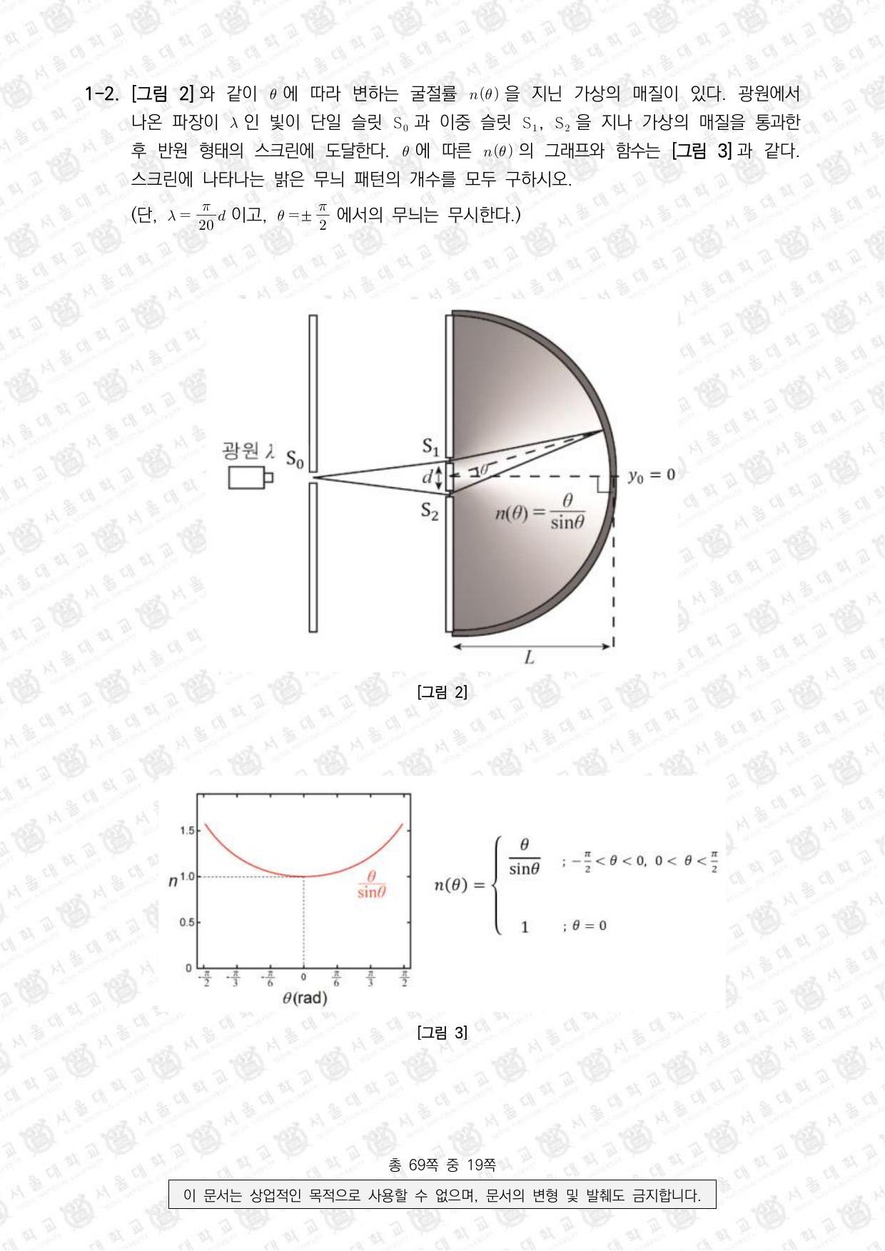 2025학년도 서울대학교 수시 일반전형 면접 및 구술고사 물리학 2쪽