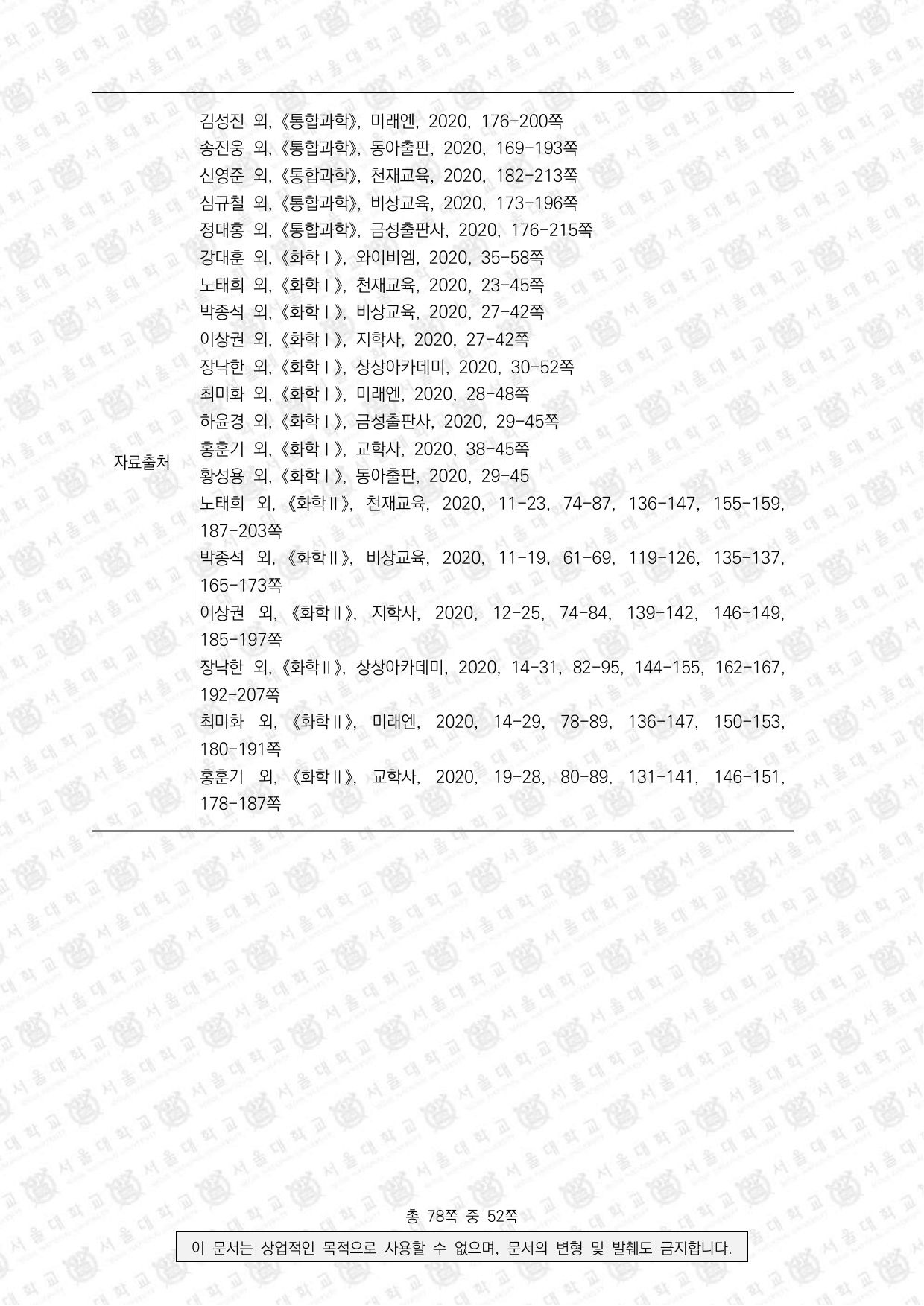 2026학년도 서울대학교 수시 일반전형 면접 및 구술고사 화학 12쪽